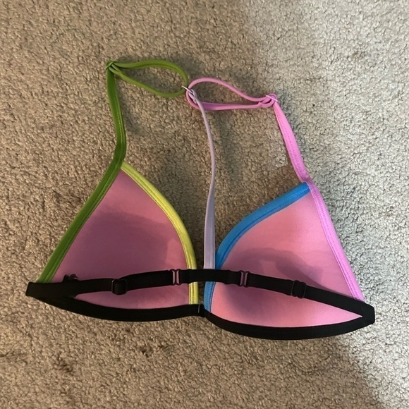 PINk black multicolored straps bikini top size Small - Picture 4 of 7
